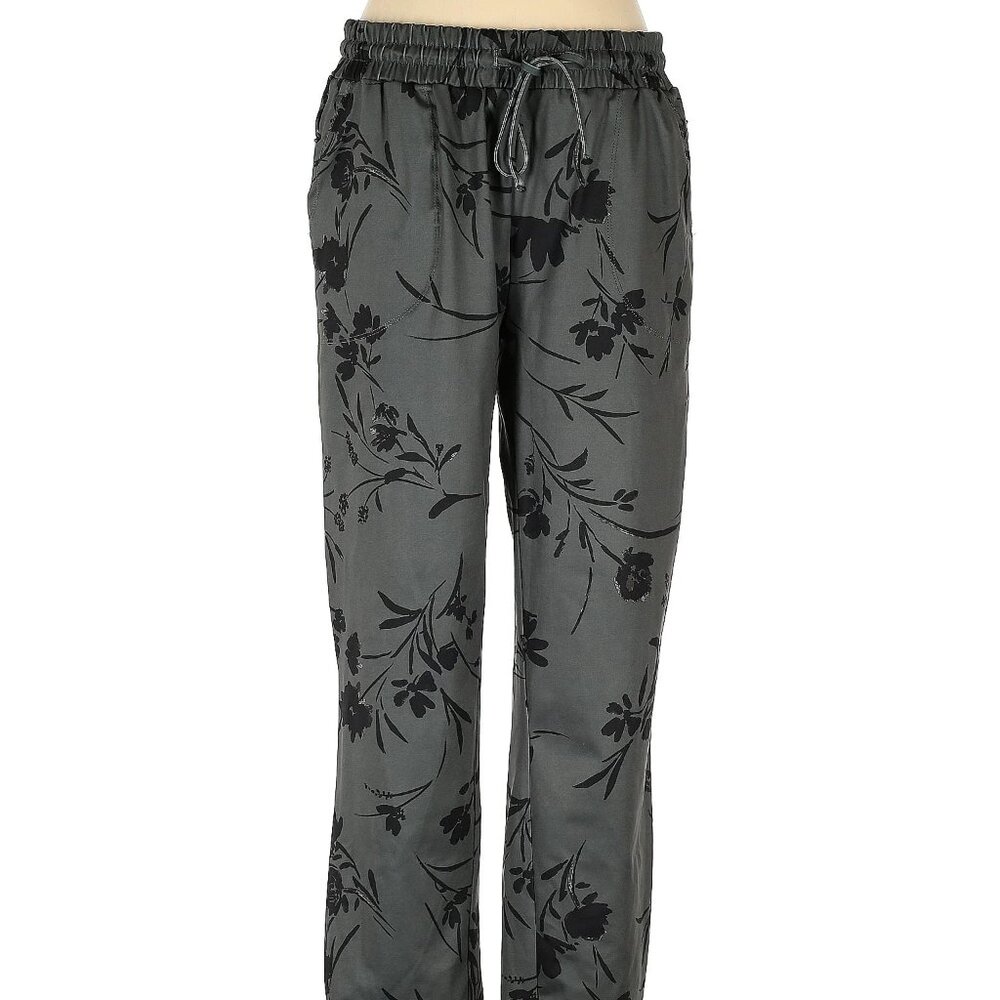 NWOT Rachel Zoe Dark Green & Black floral joggers, Size Medium